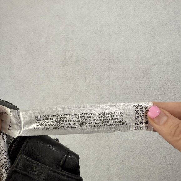 Zara Pants Womens Medium Black High Rise Faux Leather Slim Fit 5 Pocket Stretch - Picture 13 of 16